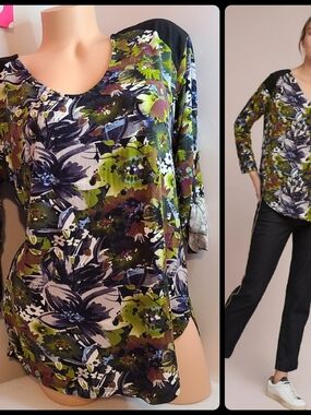 Anthropologie Porridge Pretty Fall Foliage Long Sleeve Top Size Sm